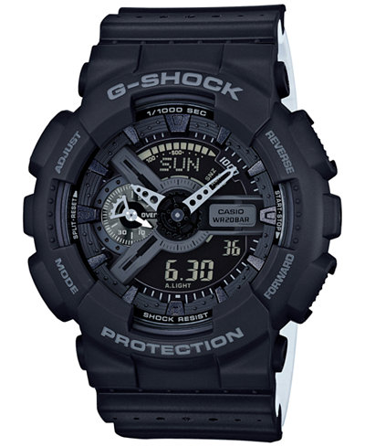 G-Shock Men's Analog-Digital Black/White Dual Layer Resin Strap Watch 51x55mm GA110LP-1A