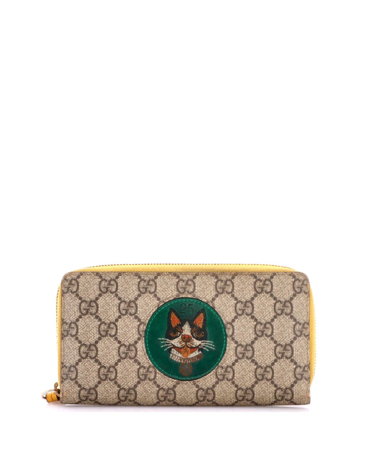 Zip Around Wallet GG Coated Canvas with Applique