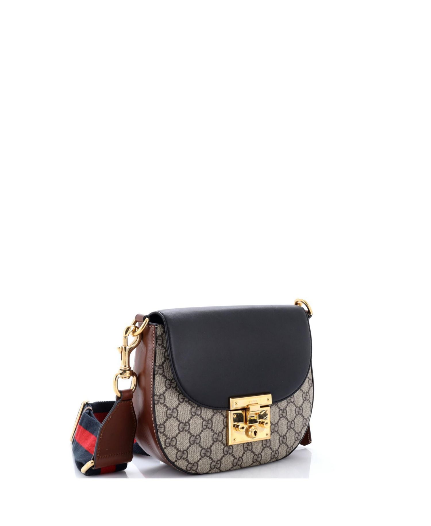 Medium Leather Padlock Saddle Shoulder Bag