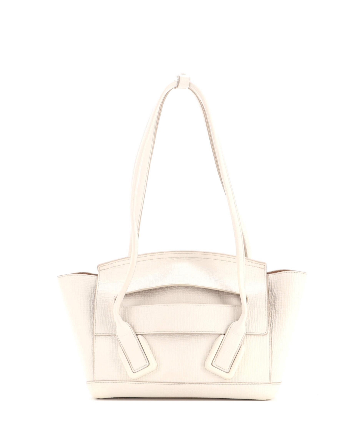 Pre-Owned Bottega Veneta Small Arco Bag Grainy Leather - White