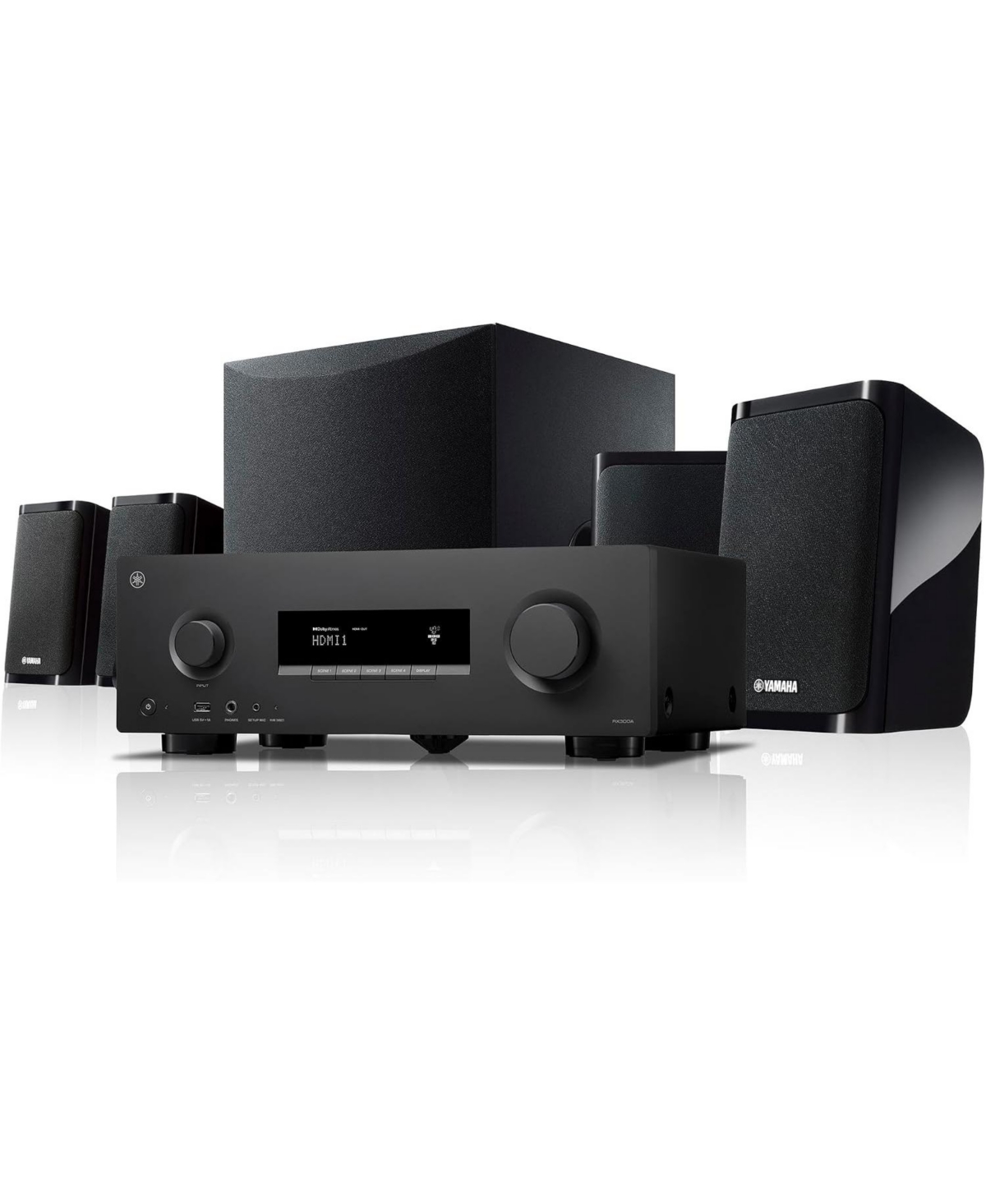 Yamaha Yht-4970U 5.1-Channel Home Theater System - Dolby Atmos 4K120 8K Av Receiver, 5 Speakers and Powered Subwoofer - Hdmi eARC, Bluetooth Wireless