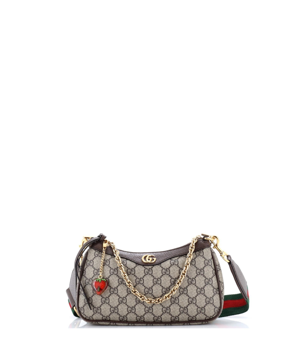 Pre-Owned Gucci Small Ophidia Charm Shoulder Bag Gg Coated Canvas - Brown