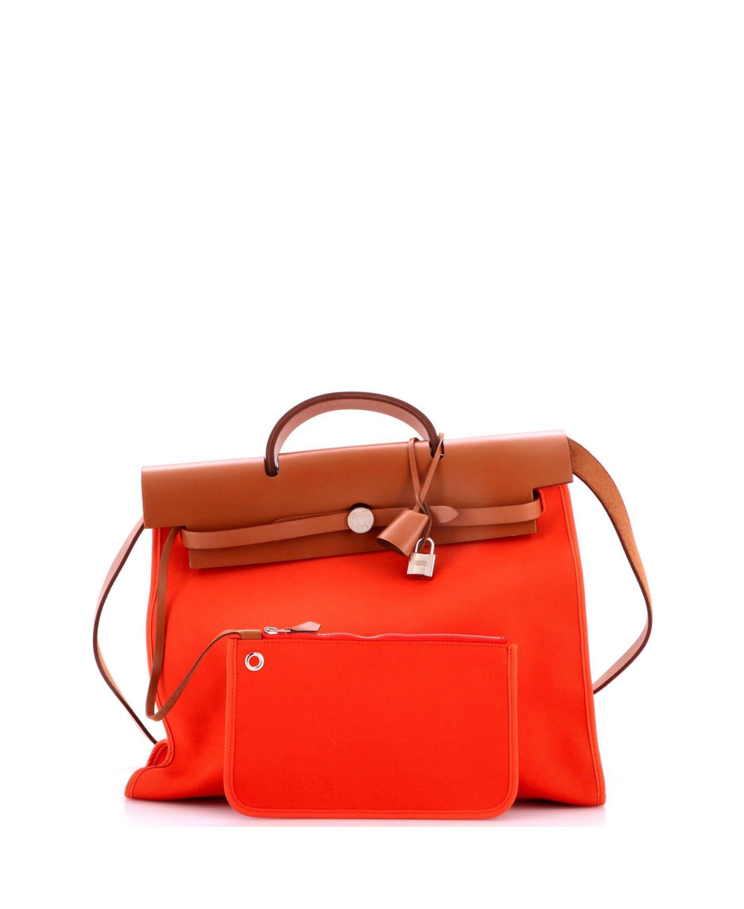 Pre-Owned HERMES Pre-Owned Hermes 39 Herbag Zip Leather and Toile