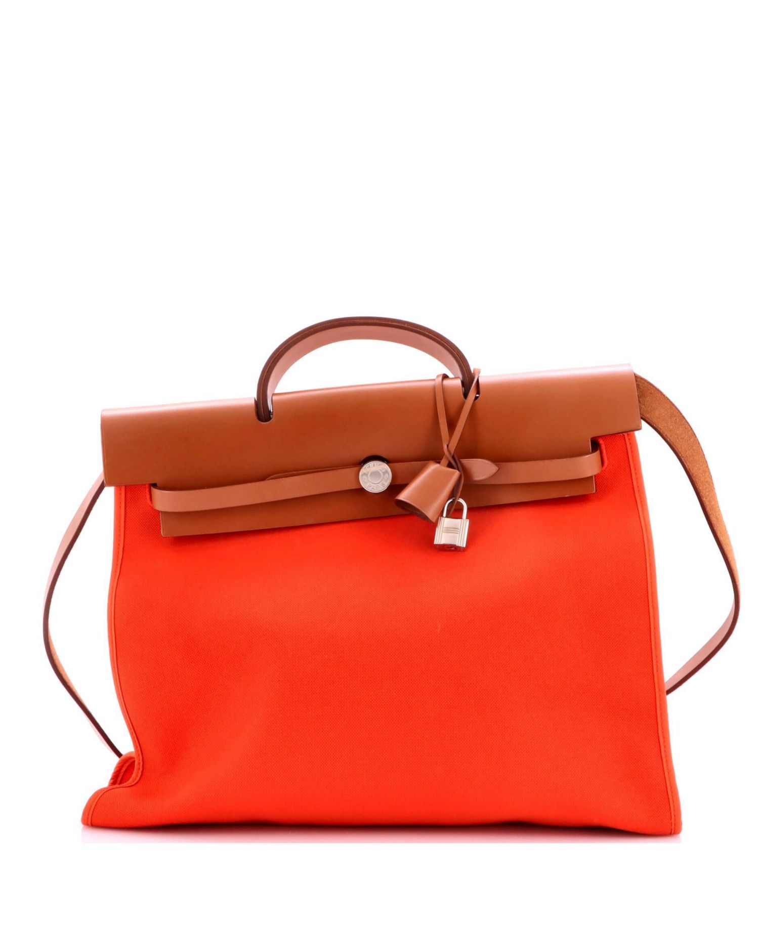 Pre-Owned HERMES Pre-Owned Hermes 39 Herbag Zip Leather and Toile