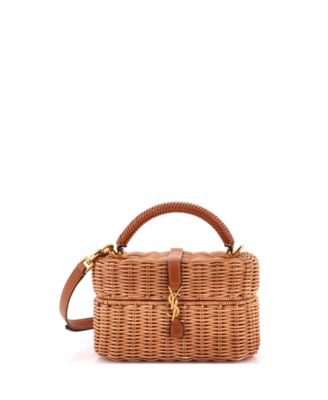Gaby Top Handle Wicker Vanity Handbag