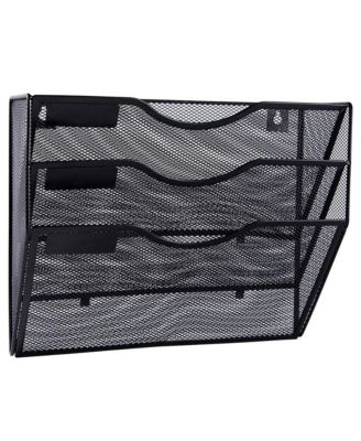 5 Pocket Wall File Organizer With Nametag Labels Hanging Storage Rack For Office Cubicle