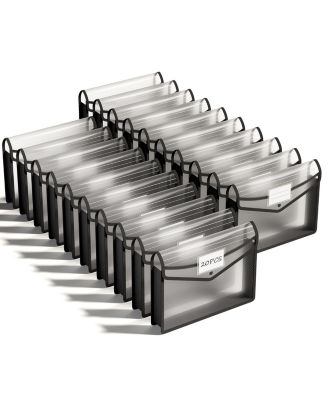 Transparent Plastic Expanding File Folders Snap Closure Large Capacity Sturdy Document Organizers