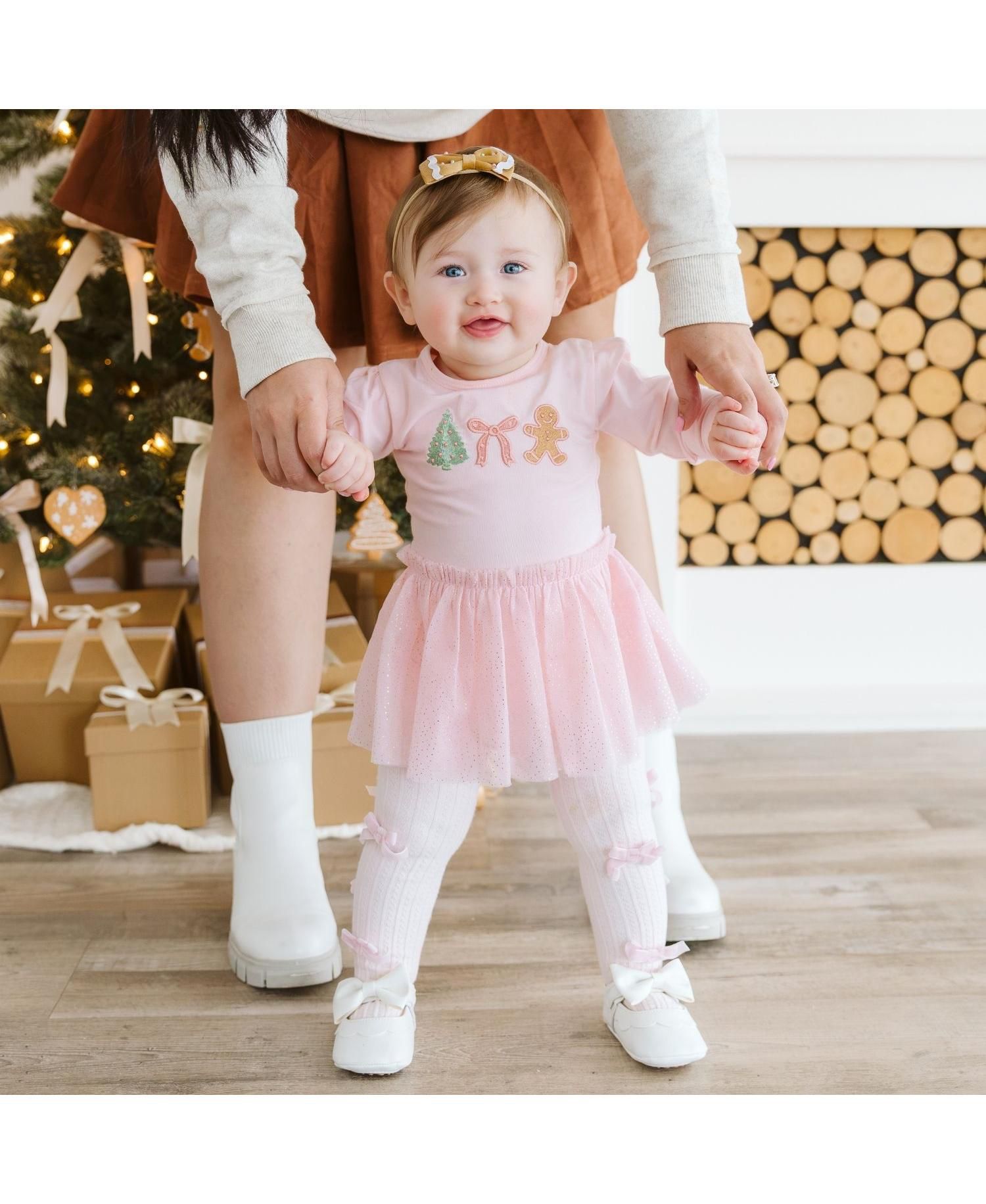 Baby Girls 0-24M Blush Velvet Bow Tights