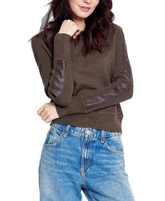 Women's Vesper Faux-Leather Panel Sweater