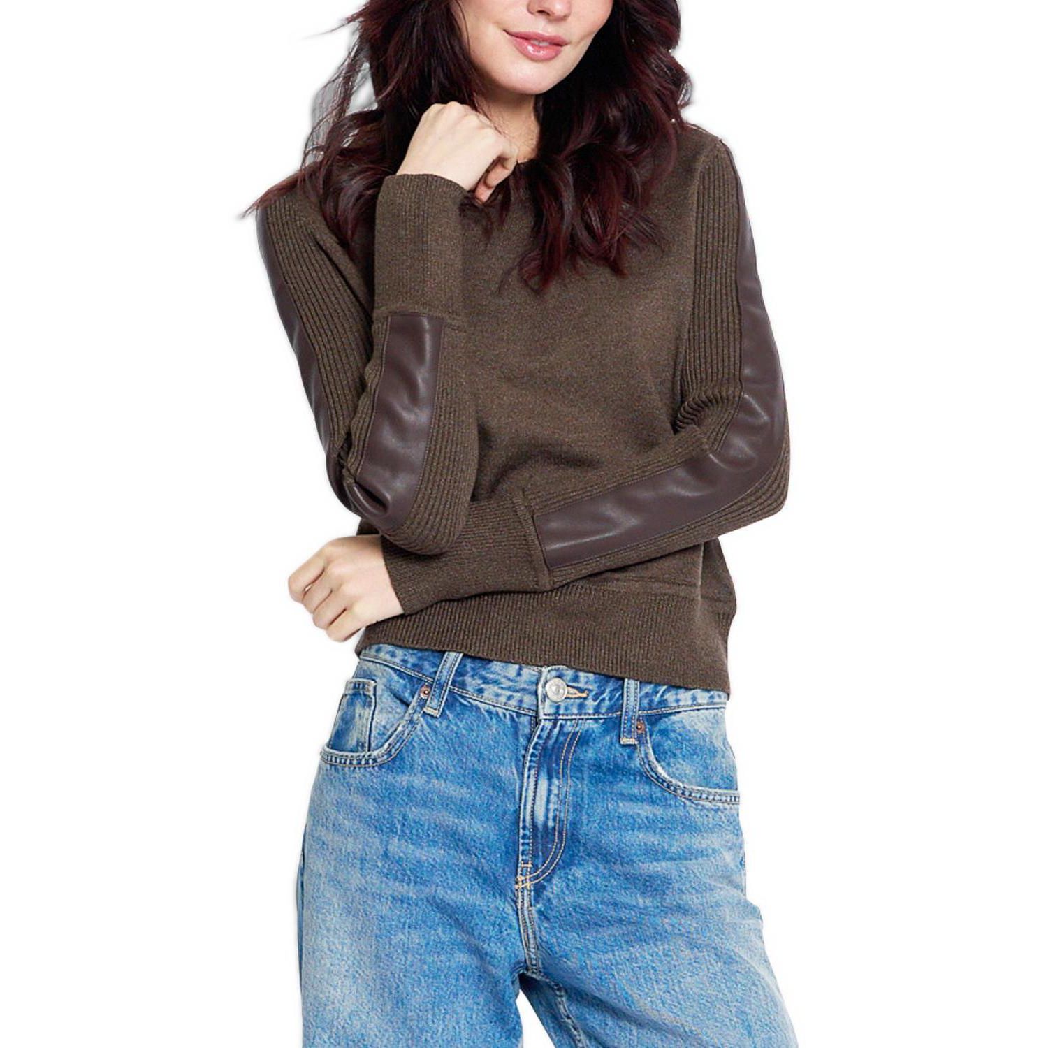 Women's Vesper Faux-Leather Panel Sweater