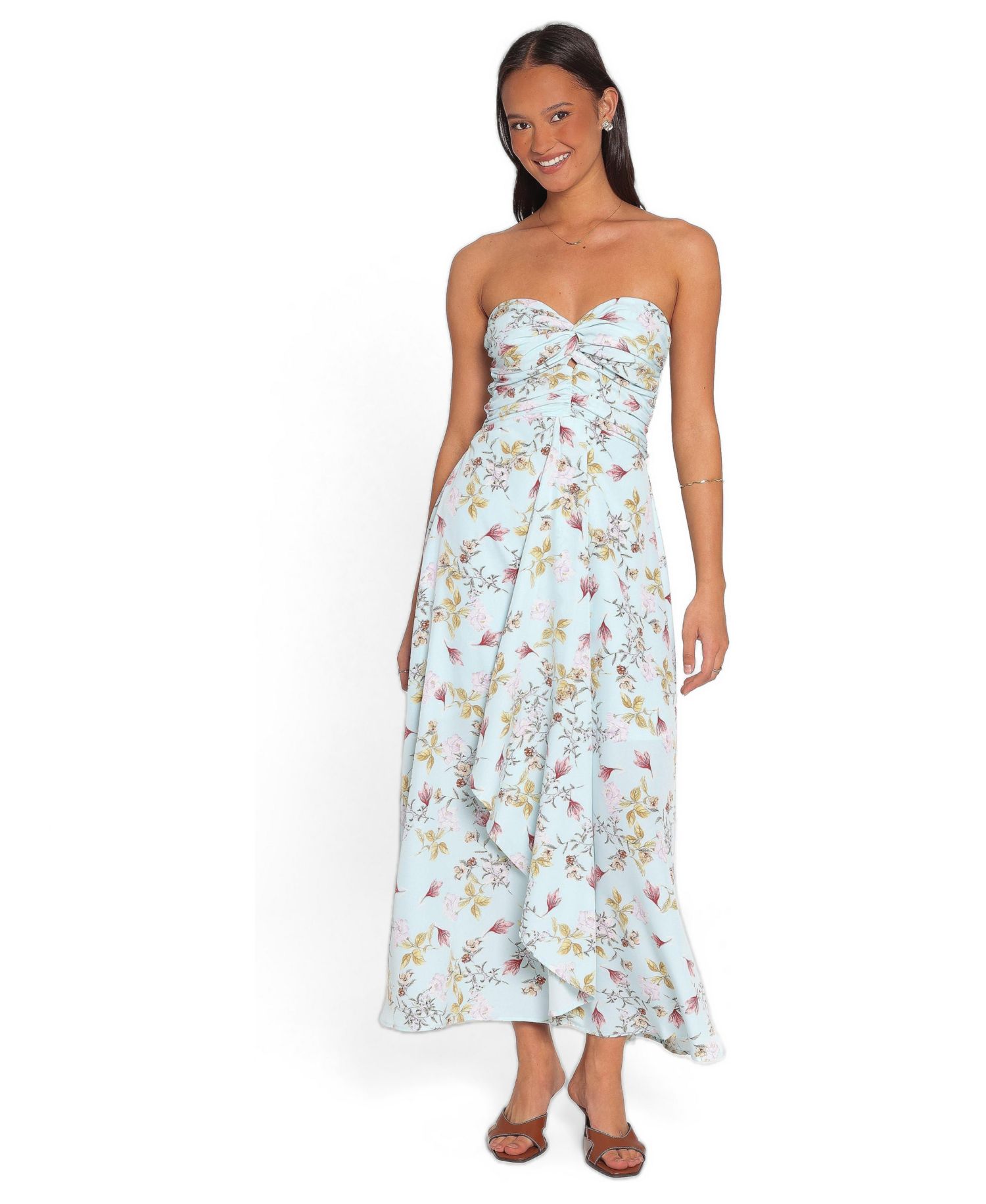 Women's Marta Strapless Floral A-Line Midi Dress