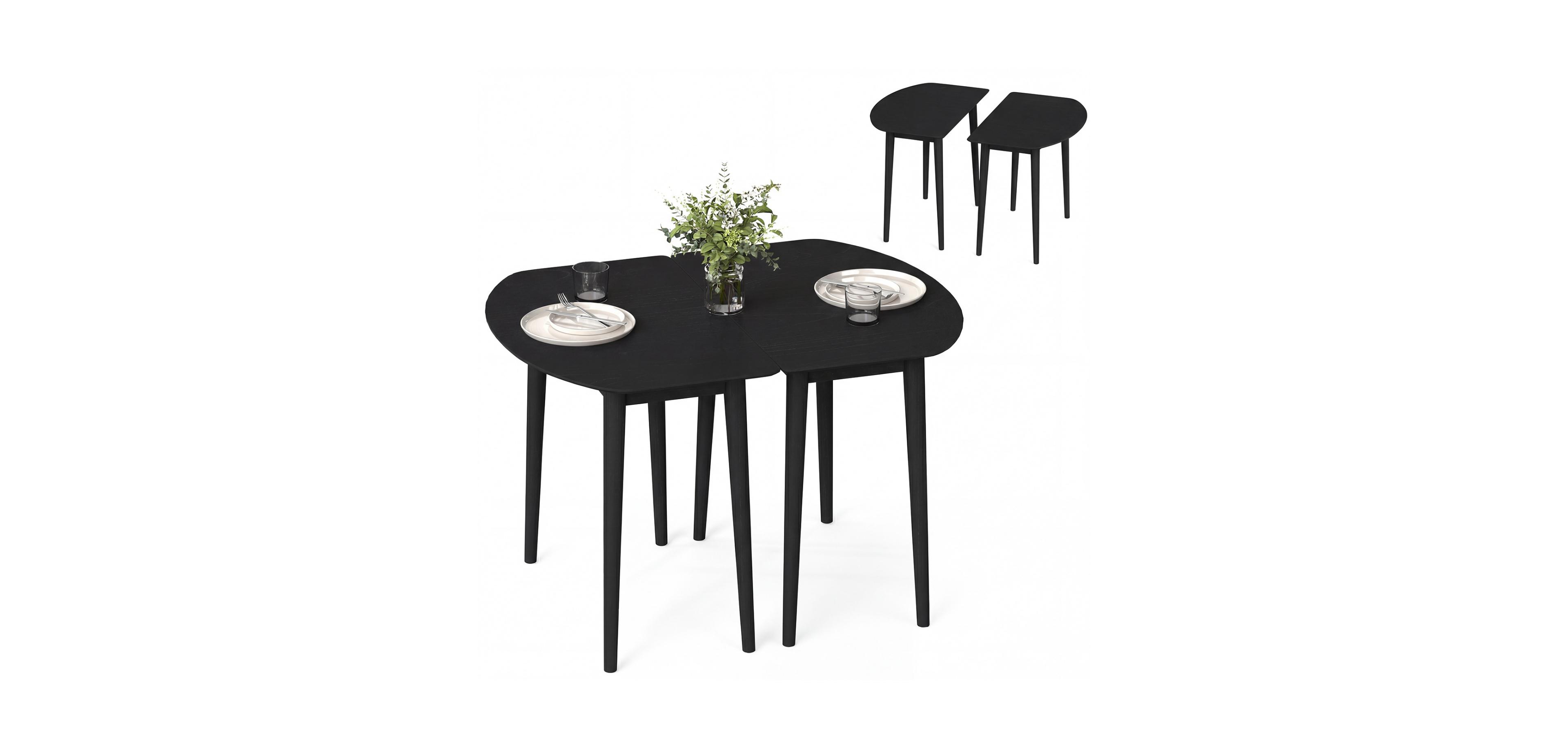 Mecale Extendable Oval Dining Table Set with 2 Half Round Tables for 4 6 People