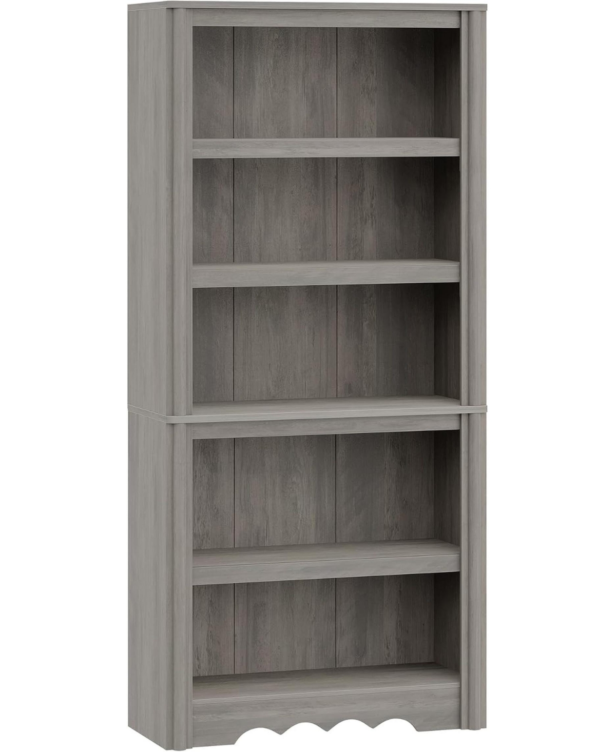 homfan 70.9" Tall Bookshelf - 5-Tier Wood Bookcase with Arched Roman Column Design for Home Office and Living Room - Grey