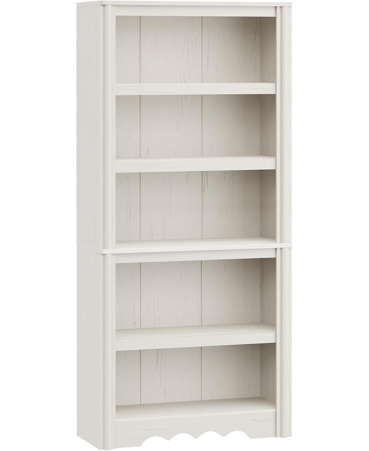 homfan 70.9" Tall Bookshelf - 5-Tier Wood Bookcase with Arched Roman Column Design for Home Office and Living Room - White