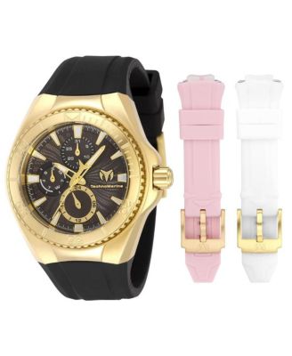 Women's Cruise Quartz Chronograph Black Rubber Watch, 40.4mm