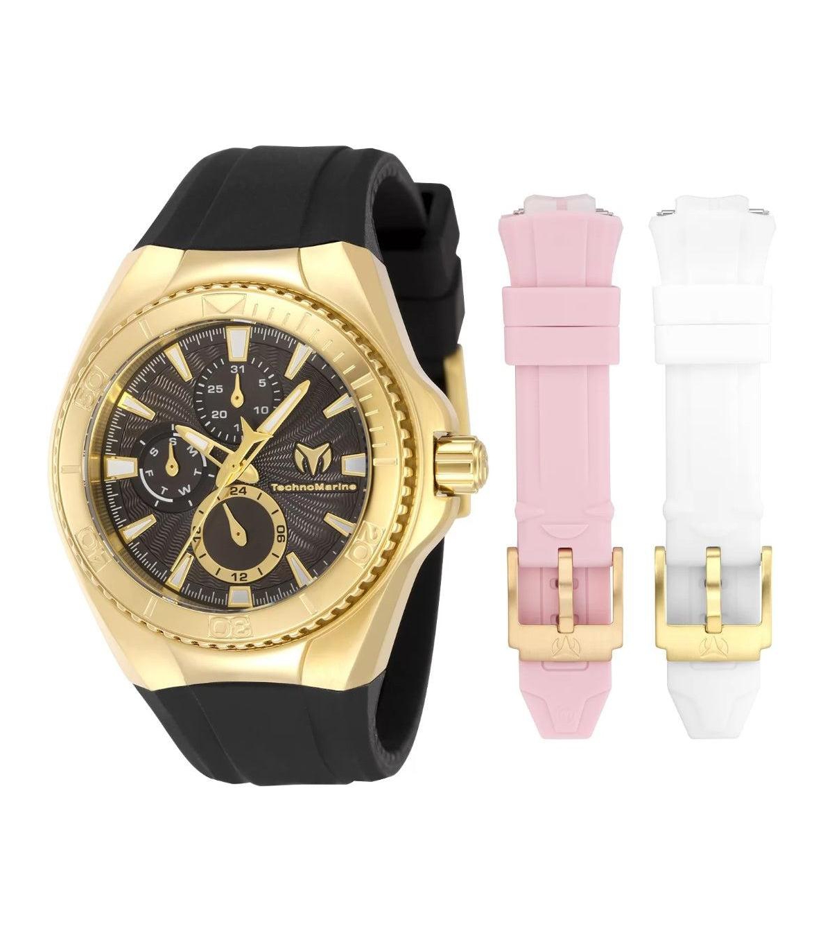 TechnoMarine Women's Cruise Quartz Chronograph Black Rubber Watch, 40.4mm