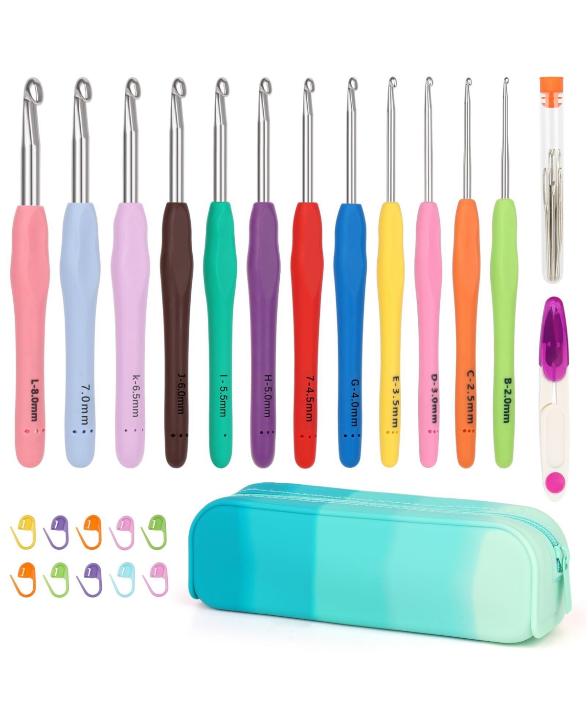 Aeelike Extra Long Tunisian Crochet Hooks 23 Piece Assorted Sizes Craft Kit for Blankets Shawls