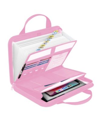 Fire Resistant Water Resistant Accordion File Organizer With Label Pockets Handle