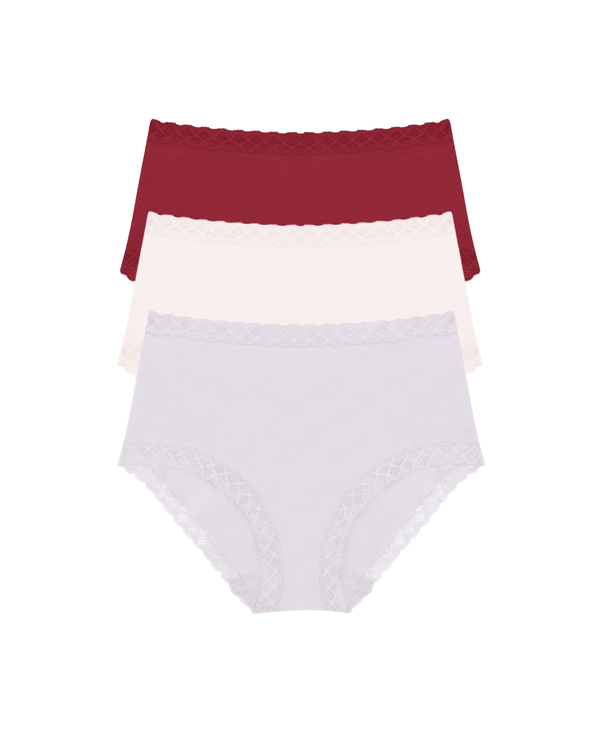 Bliss Cotton Full Brief 3-Pack - Deep Rouge/Pink Pearl/Luster / M