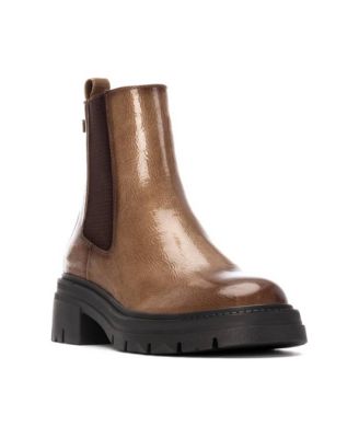 Women's Patent Leather Chelsea Booties