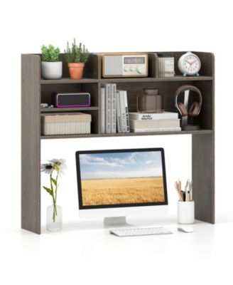 Desktop Bookshelf Hutch with an Adjustable Storage Shelf