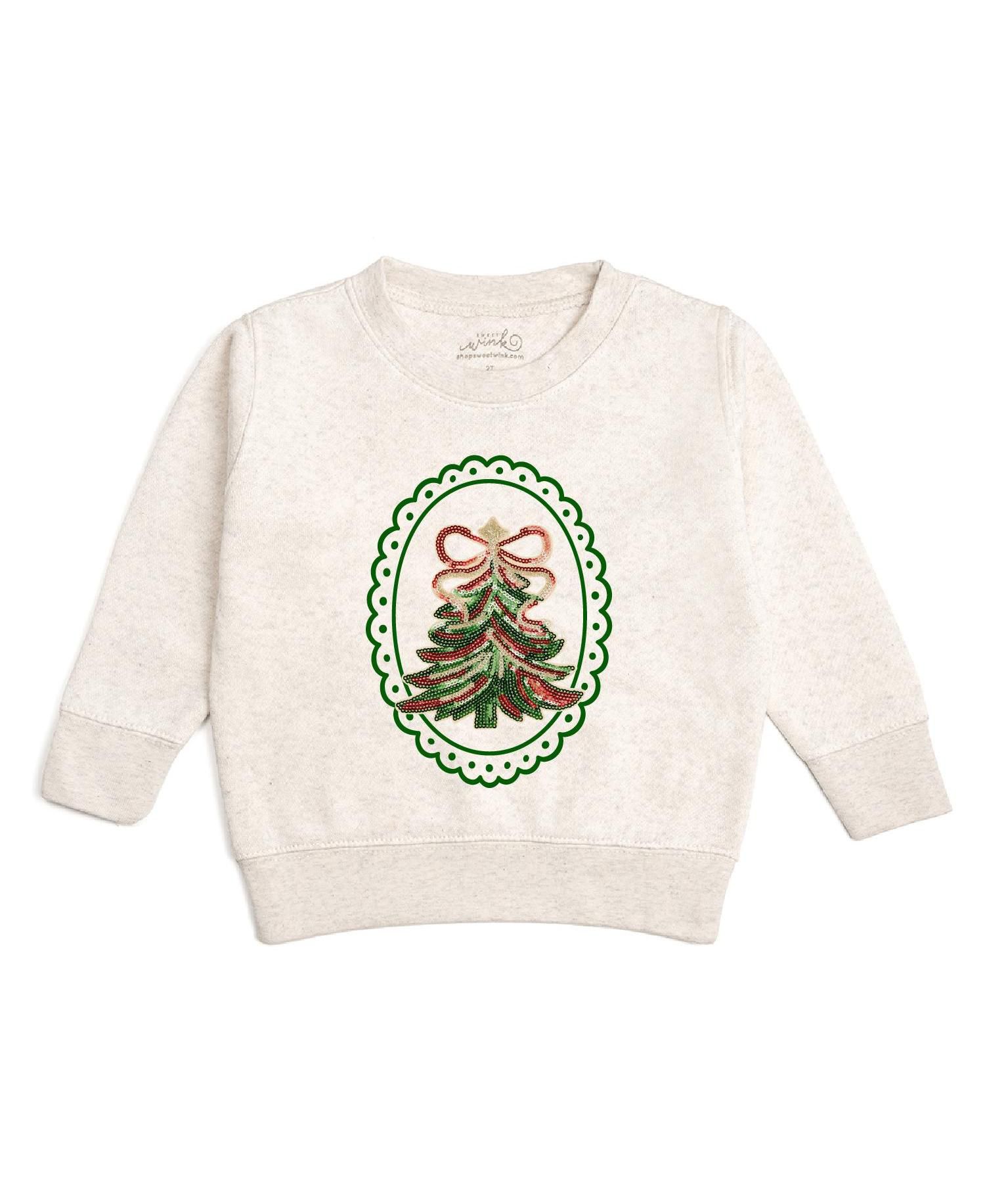 Girls' 4-16 Sequin Christmas Tree Sweatshirt
