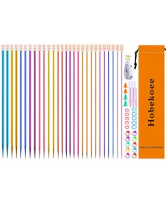 Aluminum Knitting Needles Set 14 Sizes Complete Kit with Accessories