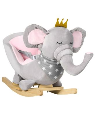 Baby Rocking Elephant Plush Rocking Chair With Sounds, 110 lbs, Ages 1.5-3