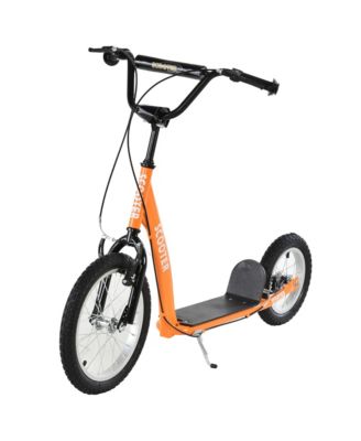 Youth Kick Scooter, 16" Front/12" Rear Wheels with Adjustable Handlebar, Dual Brakes and Kickstand, 220 lbs, Ages 5+