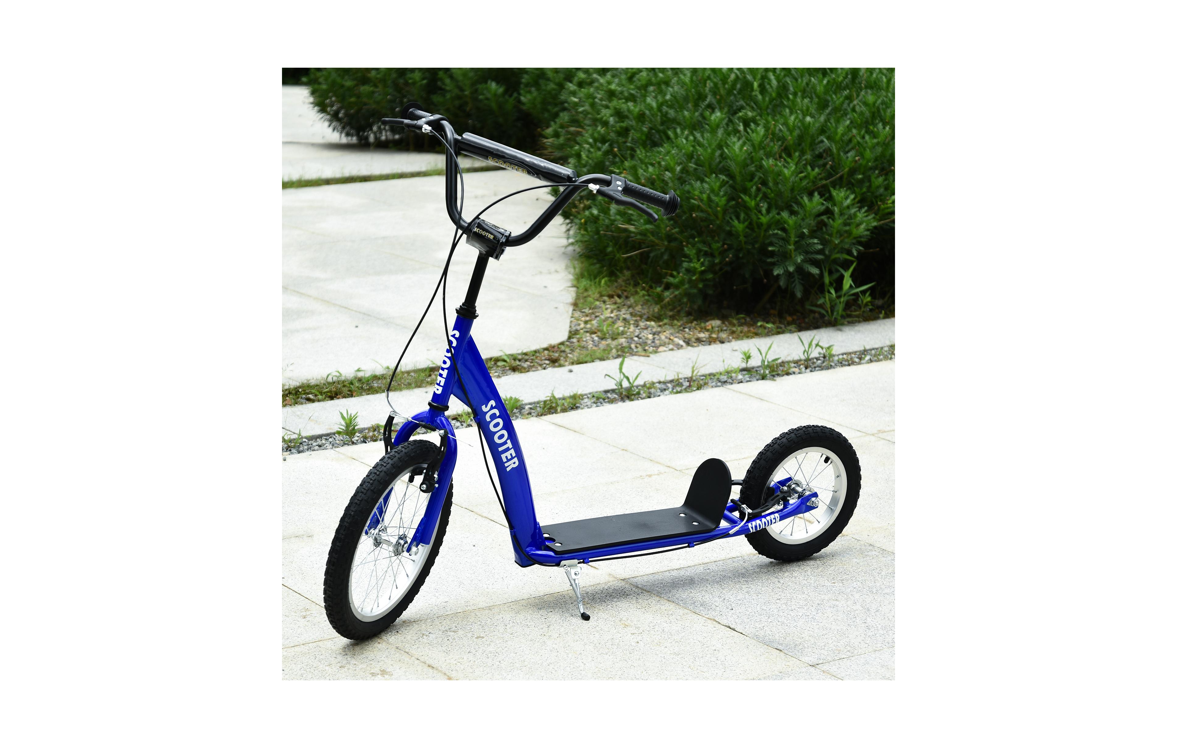 Glintex Youth Kick Scooter, 16" Front/12" Rear Wheels with Adjustable Handlebar, Dual Brakes and Kickstand, 220 lbs, Ages 5+