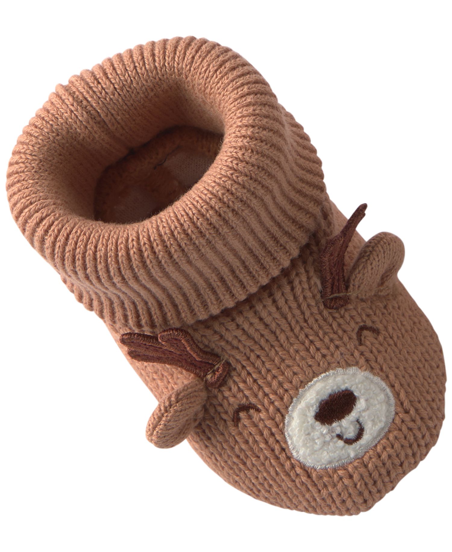 Baby Boys' or Baby Girls' Reindeer Slip-On Knit Booties