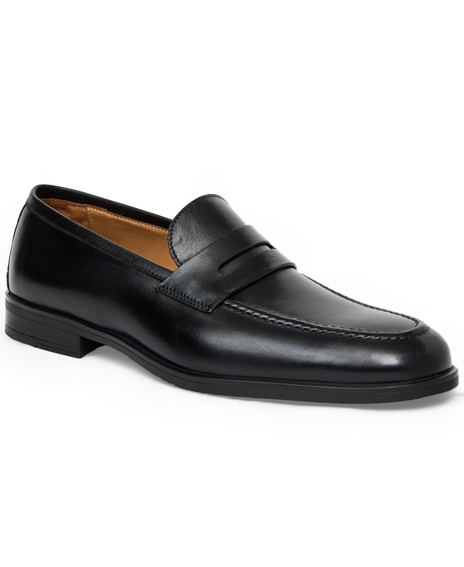 Men's Flavio Leather Round Toe Penny Loafers