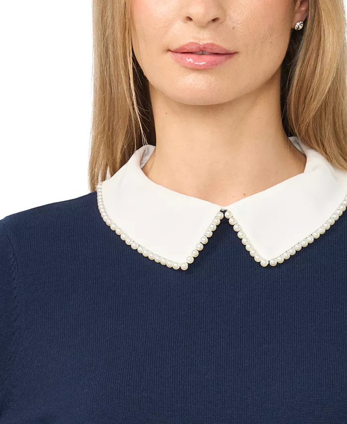Women's Peter-Pan Collar Pullover Long Sleeve Sweater - thumbnail 8