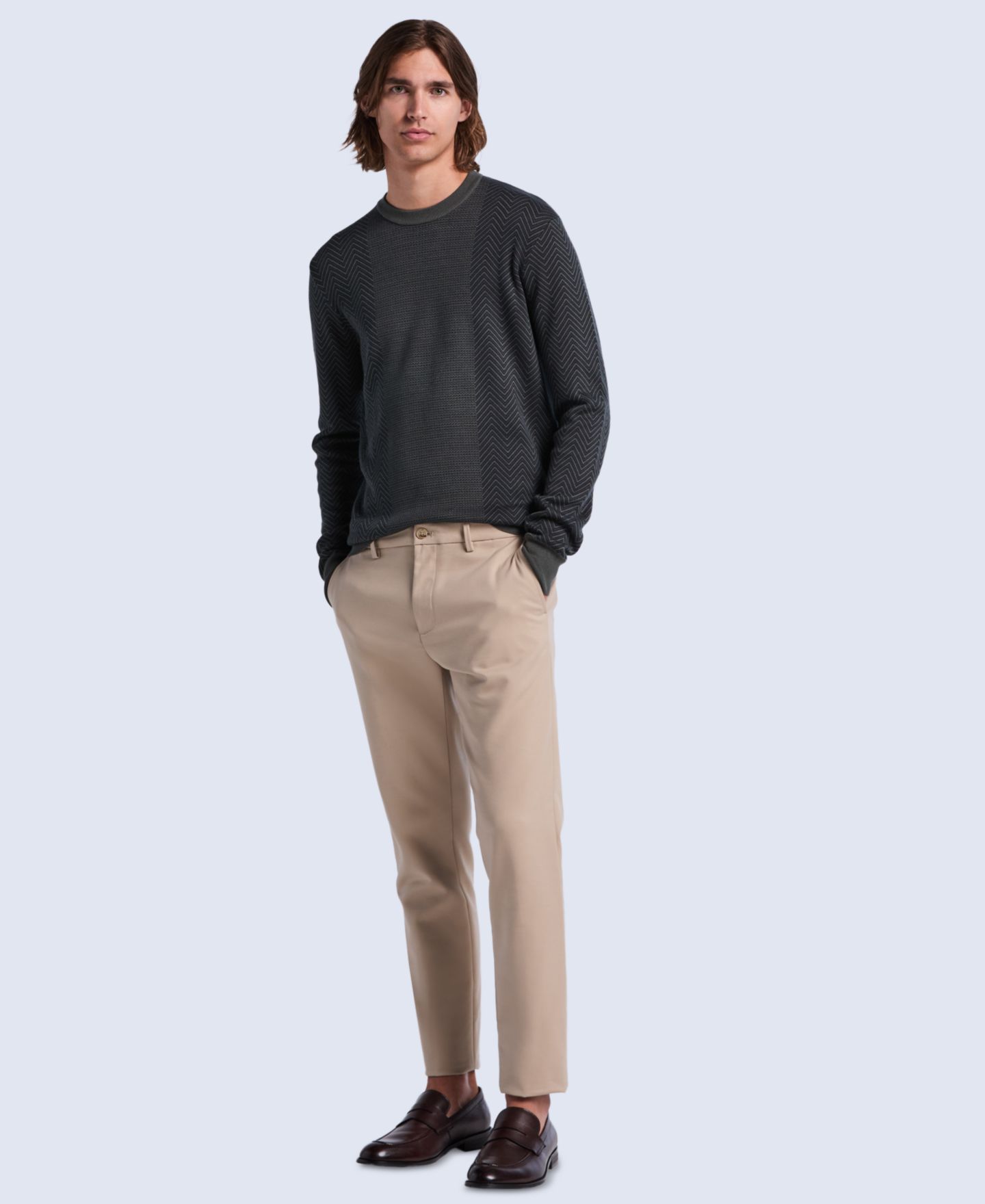 Мужской свитер Perry Ellis Stitch Mix Long-Sleeve Crewneck, цвет: Urban Chic — фото 2