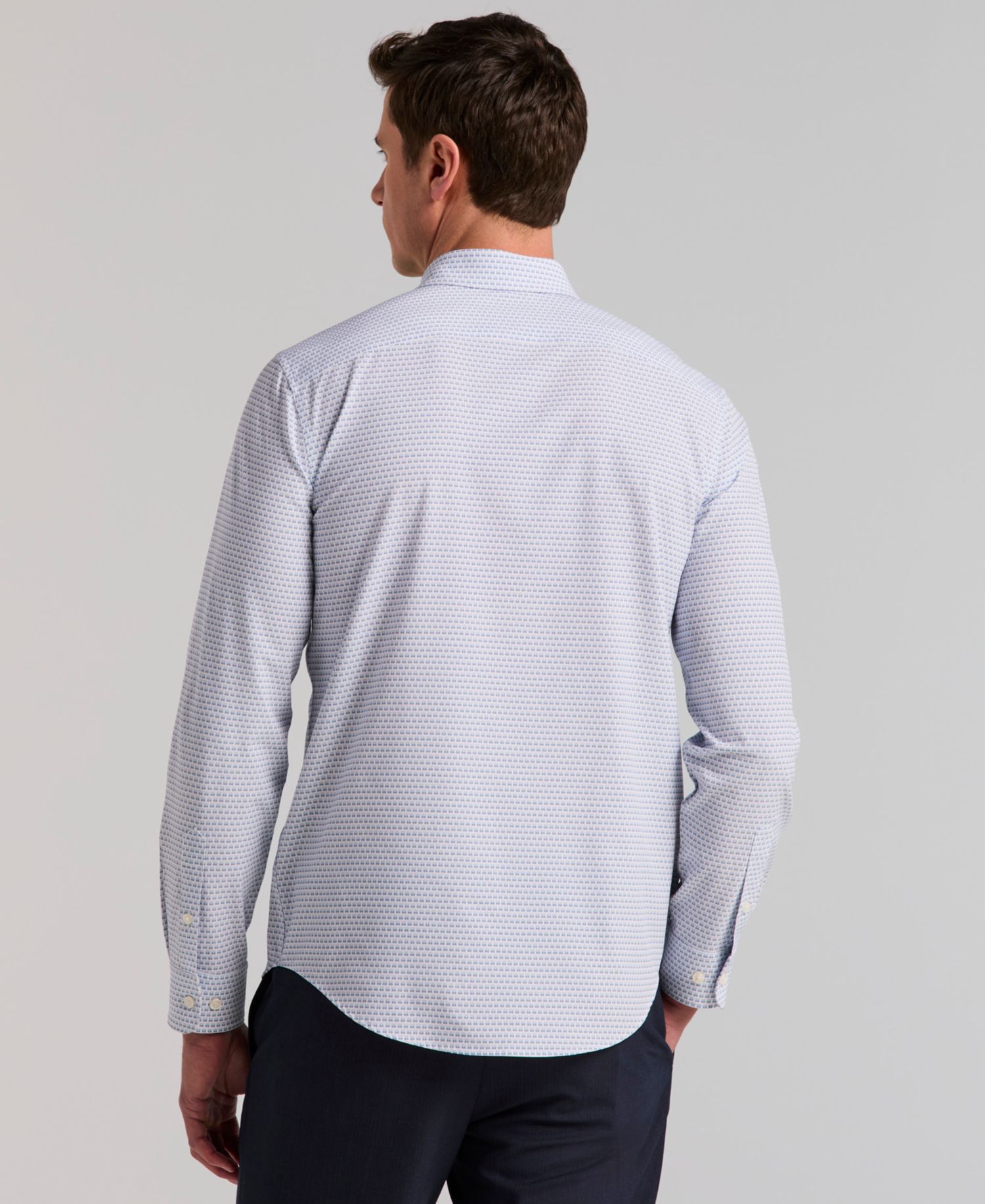 Men's Micro Window Print Slim-Fit Dress Shirt