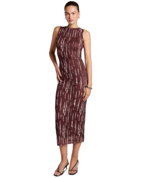 Женское платье 4th & Reckless Derry Stripe Asymmetrical-Hem Sleeveless, цвет: Полосатый