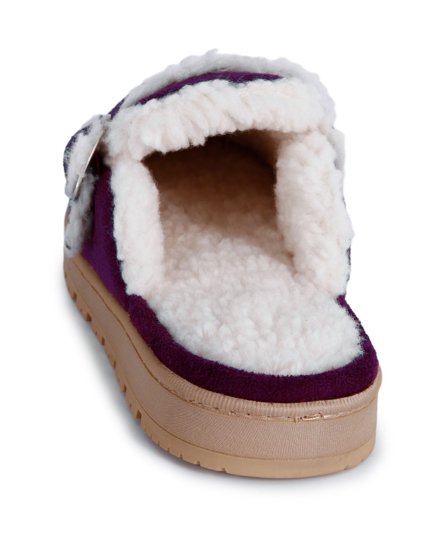 Женские тапочки Isotoner Signature Buckle Scuff Sherpa Slippers, цвет: Инжирный — фото 6