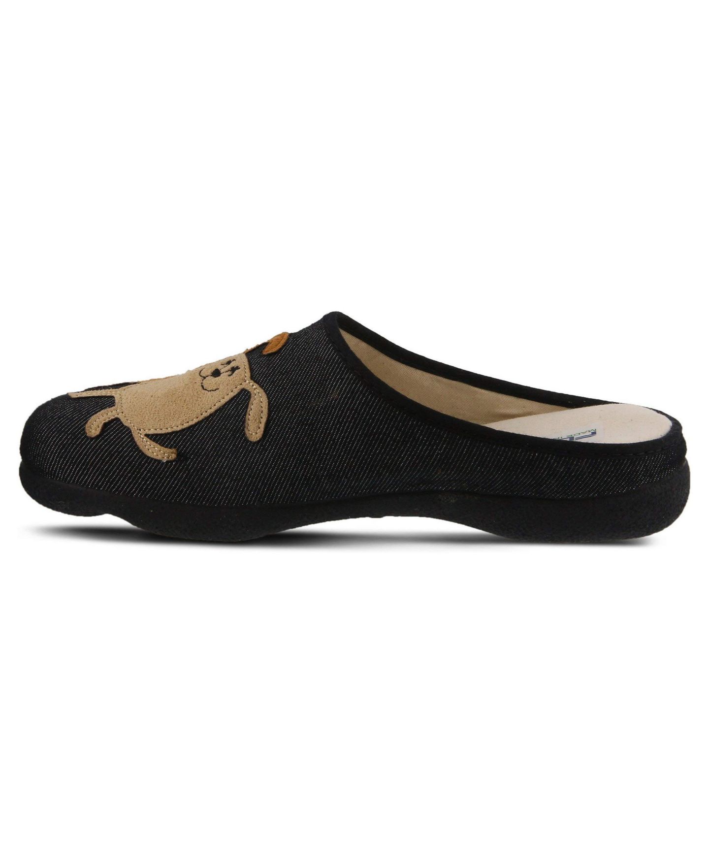 Женские тапочки Flexus Petlove Slip-On Slipper Floral with Embroidery, цвет: Чёрный разноцветный — фото 3