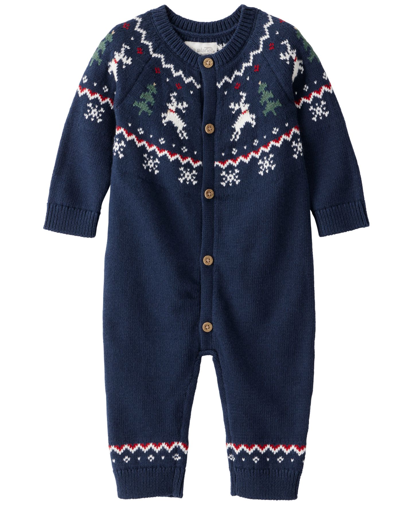 Комбинезон Carter's Cotton Fair Isle Sweater Knit Jumpsuit для малышей, цвет: Тёмно-синий — фото 1