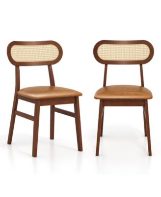 Indoor Mid Century Wood Dining Chairs Set of 2 for Dining Room