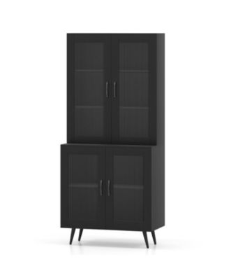 70.5-Inch Tall Kitchen Pantry Cabinet with Glass Doors