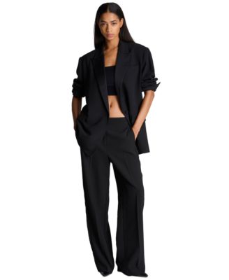 Women's High-Rise Wide-Leg Side-Stripe Pants