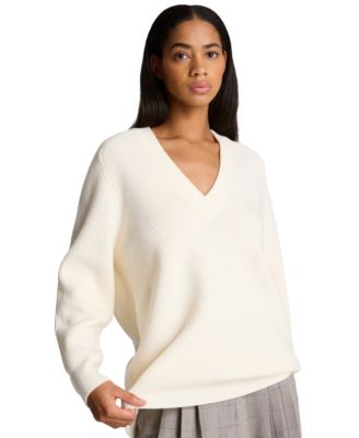 Women's Oversized V-Neck Boyfriend Sweater