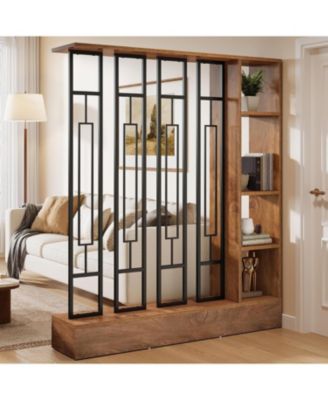 Room Divider, 71" Freestanding Storage Room Divider