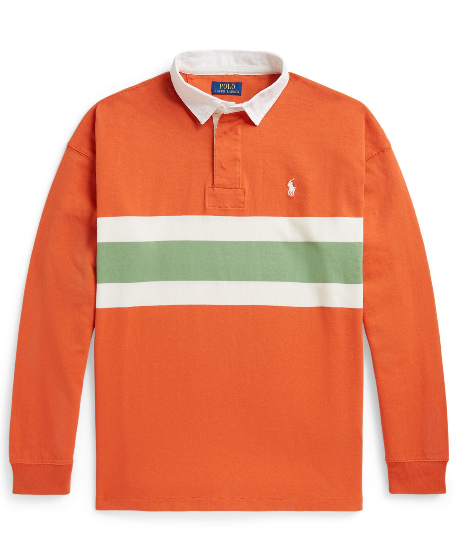 Men's Big Fit Striped Rugby Shirt