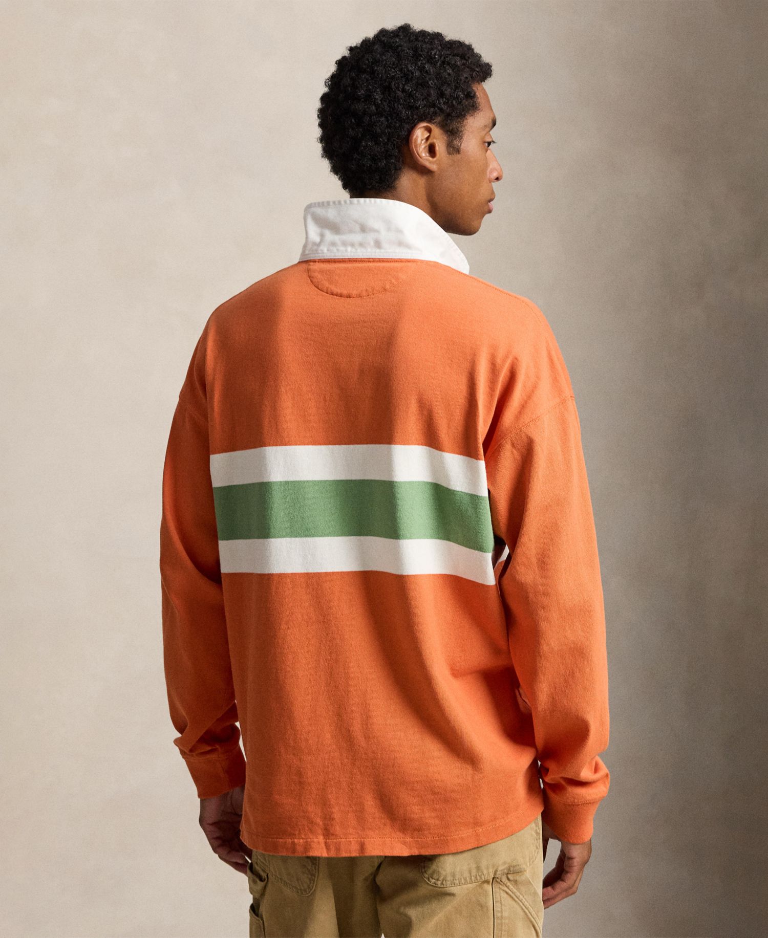 Men's Big Fit Striped Rugby Shirt