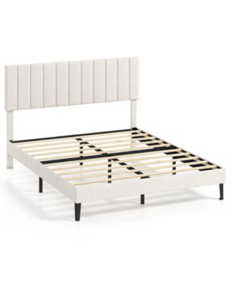 Queen Size Velvet Upholstered Platform Bed Frame