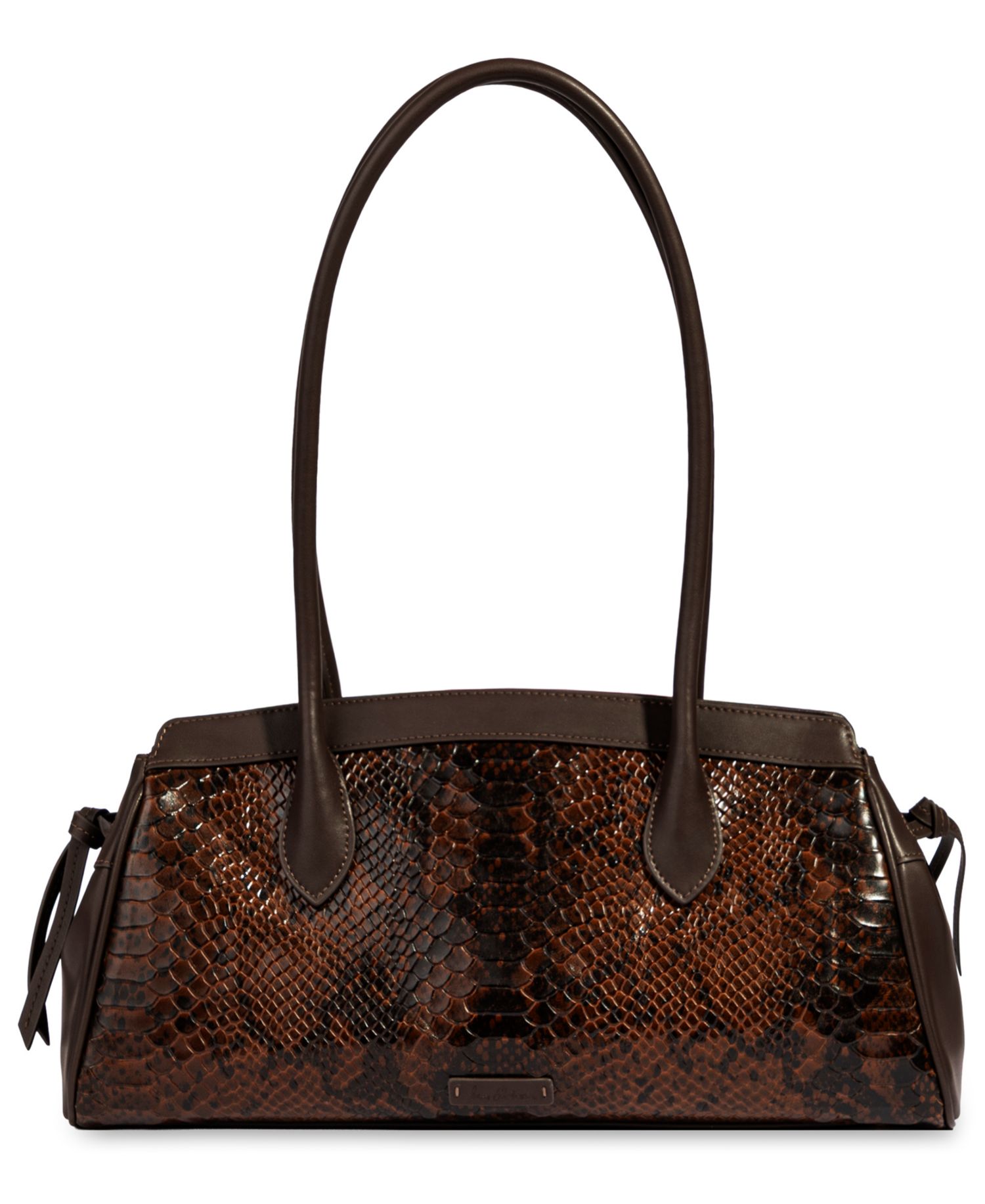 Elaina East West Embossed Snake Shoulder Handbag