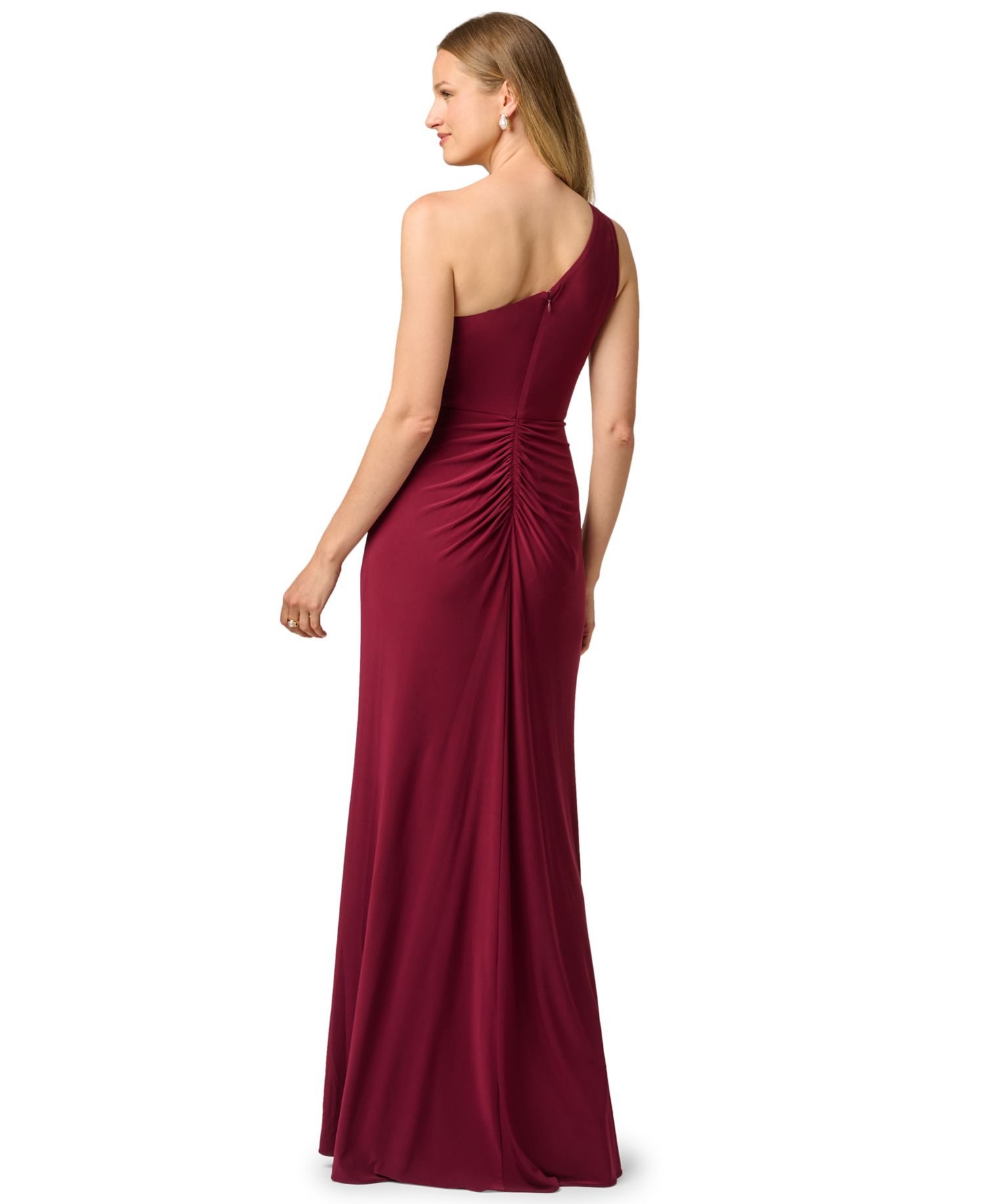 Women's One-Shoulder Matte-Jersey Ruched Gown