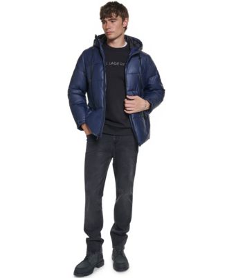 Men's Midweight Hooded Puffer Pockets Jacket